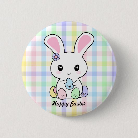 Kawaii Easter Bunny Ronde Button 5,7 Cm (Voorkant)