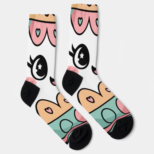 Kawaii Easter Egg Sokken (Rechts)