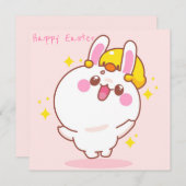 Kawaii Easter Feestdagenkaart (Voorkant / Achterkant)