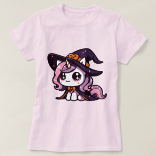 Kawaii Eenhoorn Heks Schattigee Halloween Fantasy  T-shirt