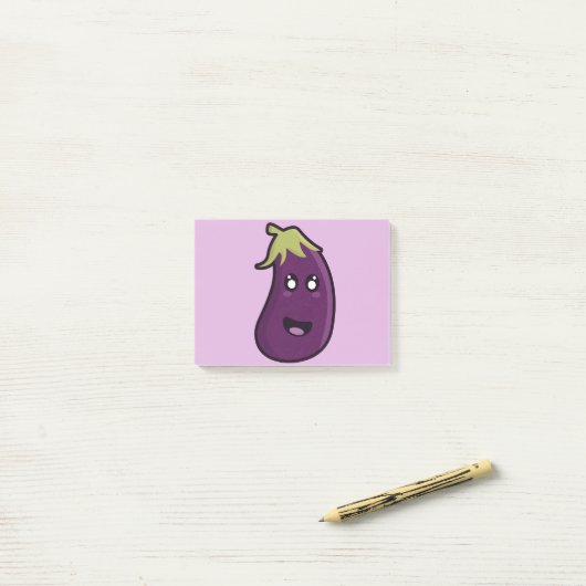 Kawaii eggplant post-it® notes (Op bureau)
