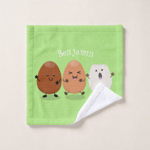 Kawaii eggs funny cartoon bad handdoek