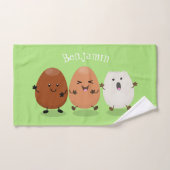 Kawaii eggs funny cartoon bad handdoek (Handdoek)