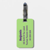 Kawaii eggs funny cartoon bagagelabel (Achterkant verticaal)