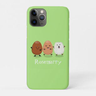 Kawaii eggs funny cartoon iPhone 11 pro hoesje