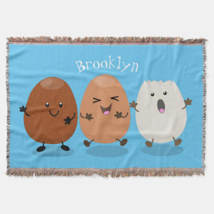 Kawaii eggs funny cartoon deken