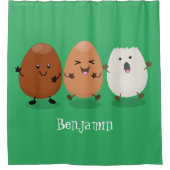 Kawaii eggs funny cartoon douchegordijn (Voorkant)