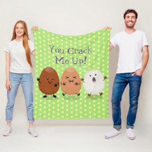 Kawaii eggs funny cartoon fleece deken