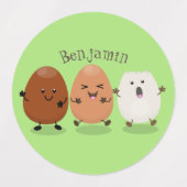 Kawaii eggs funny cartoon labels (Design 1)