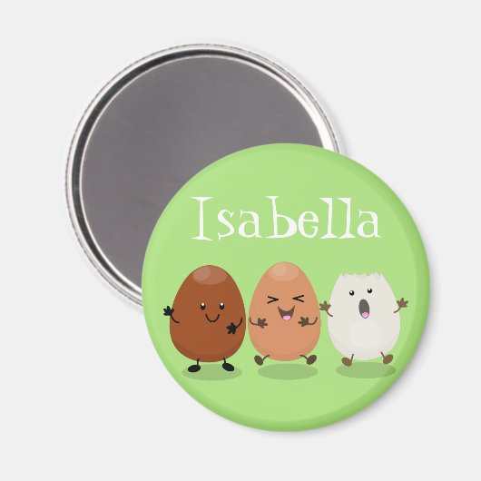 Kawaii eggs funny cartoon magneet (Voorkant / Achterkant)