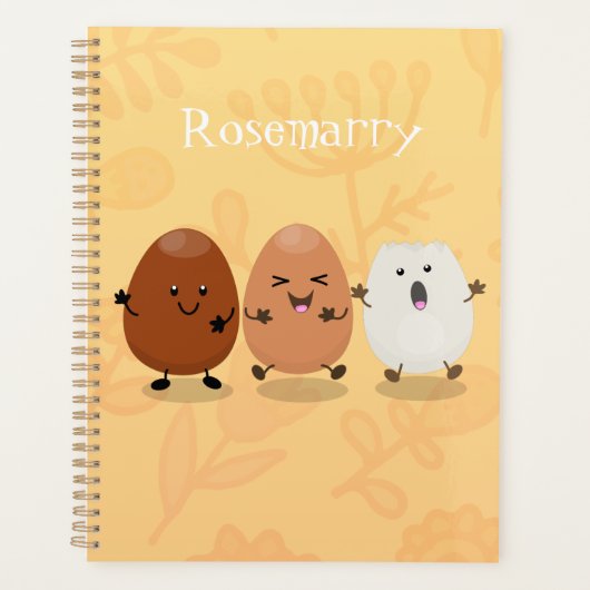 Kawaii eggs funny cartoon planner (Voorkant)