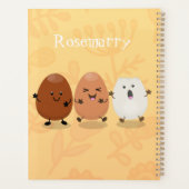 Kawaii eggs funny cartoon planner (Achterkant)