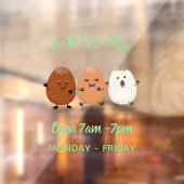 Kawaii eggs funny cartoon raamsticker (Vel 2)