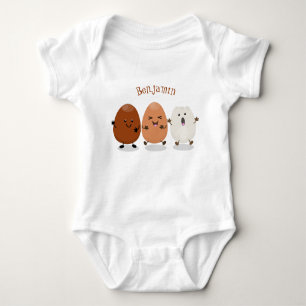 Kawaii eggs funny cartoon romper
