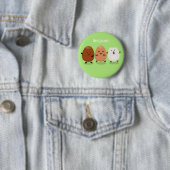 Kawaii eggs funny cartoon ronde button 5,7 cm (In situ)