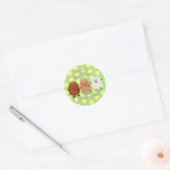 Kawaii eggs funny cartoon ronde sticker (Envelop)