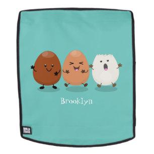 Kawaii eggs funny cartoon rugtassen