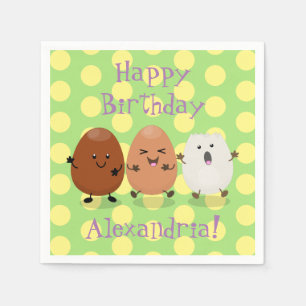 Kawaii eggs funny cartoon servet