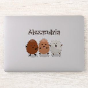 Kawaii eggs funny cartoon sticker