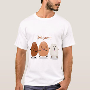 Kawaii eggs funny cartoon t-shirt