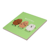 Kawaii eggs funny cartoon tegeltje (Zijkant)