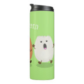 Kawaii eggs funny cartoon thermosbeker (Geroteerd rechts)