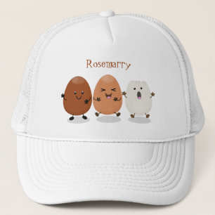 Kawaii eggs funny cartoon trucker pet