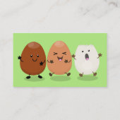 Kawaii eggs funny cartoon visitekaartje (Achterkant)