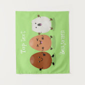 Kawaii eggs funny cartoon wandkleed (Voorkant)