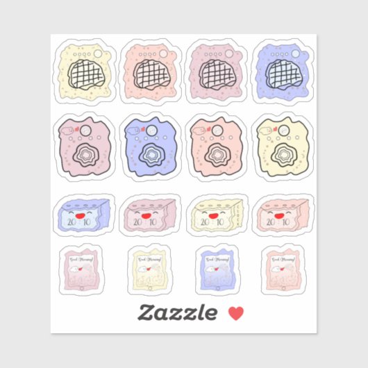 Kawaii Elektronische Apparaten Vinyl Sticker (Vel)