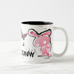 Kawaii emo Pink Bunnies Tweekleurige Koffiemok