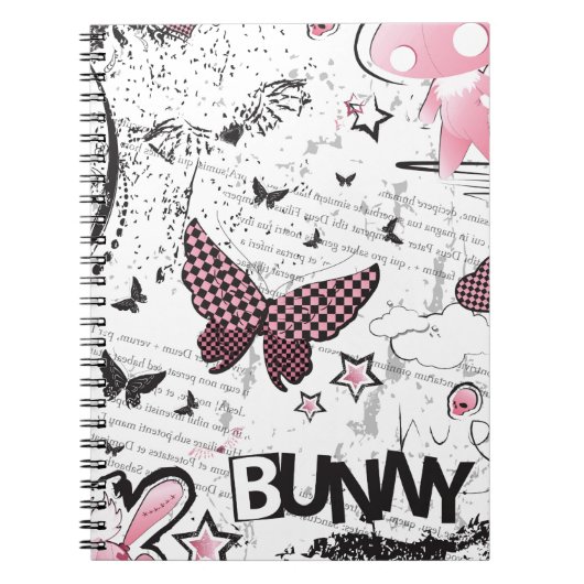 Kawaii emo Pink Bunny Notitieboek (Voorkant)
