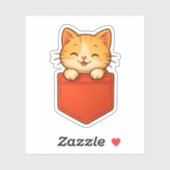 Kawaii en poche rouge - Sticker à découpe (Feuille)