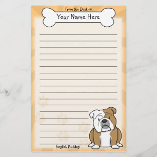 Kawaii English Bulldog Stationery Briefpapier