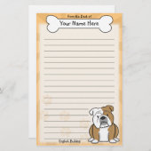Kawaii English Bulldog Stationery Briefpapier (Voorkant / Achterkant)