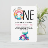 Kawaii Été 1er Anniversaire Fête Invitation (Debout devant)