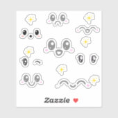 Kawaii Face Expression Stickers (Feuille)