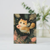 Kawaii Fairy Cat met Donut Briefkaart (Staand voorkant)