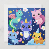 Kawaii Fantasy Creatures Kaart (Achterkant)