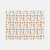 Kawaii Fast Food Doodles Fleece Blanket (Voorkant (Horizontaal))