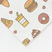 Kawaii Fast Food Doodles Fleece Blanket (Hoek)