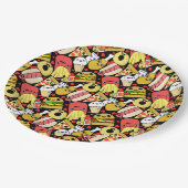 Kawaii Fast Foodie Characters Pattern Papieren Bordje (Gekanteld)