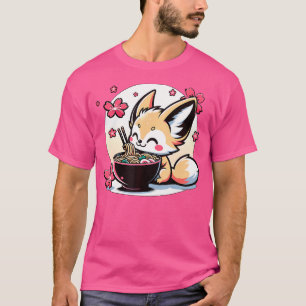 Kawaii Fennec Fox Eten Ramen T-shirt