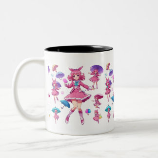 Kawaii fille magique avec parapluies café Mug