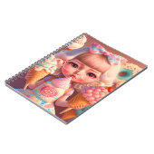Kawaii fille mignonne avec carnet de glaces (Côté gauche)