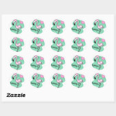 Kawaii Flamingo Cadeaus Ronde Sticker (Vel)