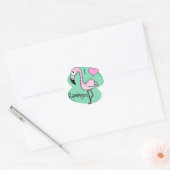 Kawaii Flamingo Cadeaus Ronde Sticker (Envelop)