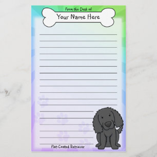 Kawaii Flat-Coated Retriever Stationery Briefpapier
