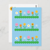 Kawaii Flower Field Briefkaart (Voorkant / Achterkant)