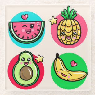 Kawaii Food Glazen Onderzetter